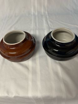Vintage Brown or Black Bean Pots