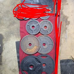 210Lbs 2" HOLE OLYMPIC PLATES. 2-45s. 2-35s. 2-25s. 
11525 S  HALSTED/ 7111.S WESTERN WALGREENS 
200$      CASH ONLY AS IS.  DELIVERY AVAILABLE $