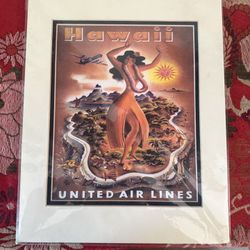 1950s Hawaii United Airlines Travel Print 🌴✈️