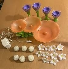 Avon Lighted Floral Tiered Indoor Fountain Candle Holders