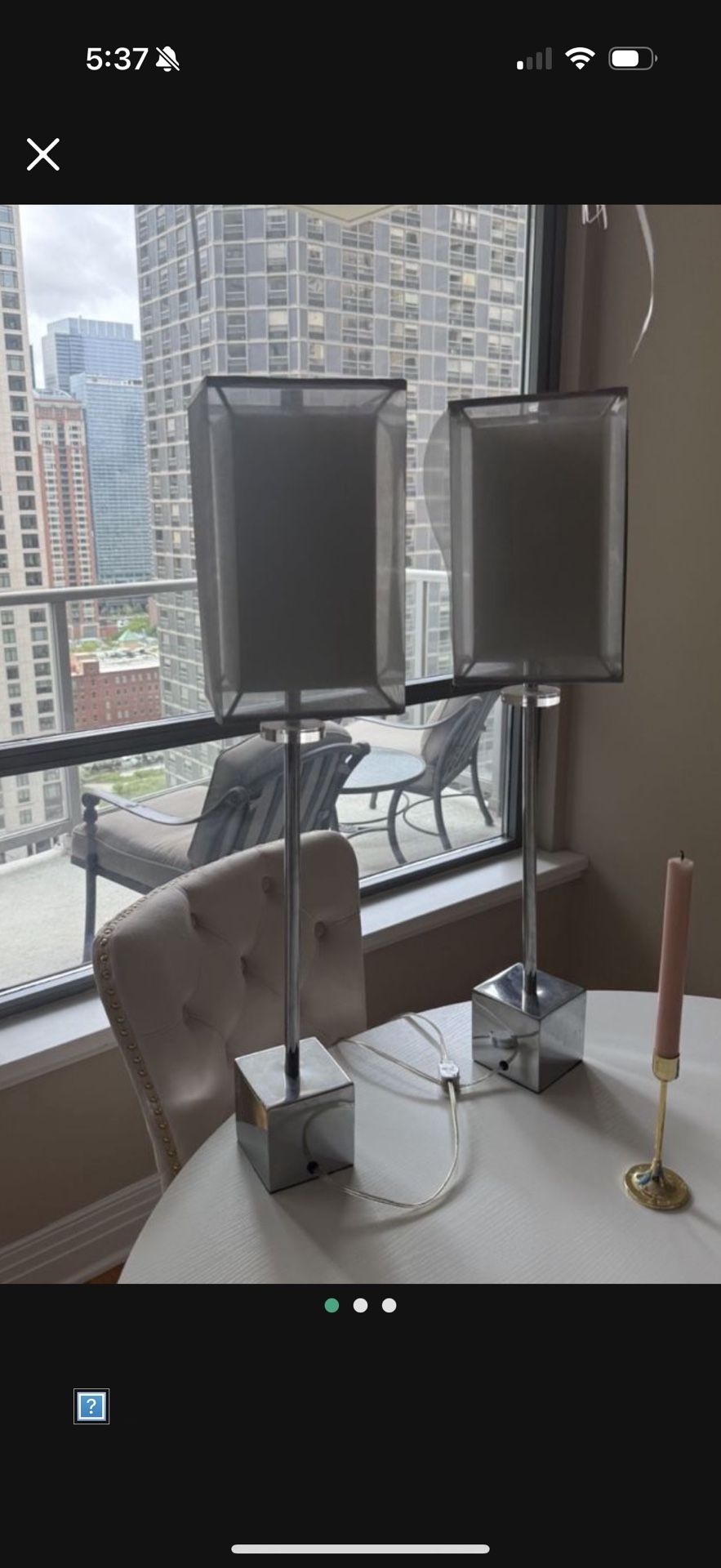 Table Lamps with Geometric Shades – Set of 2