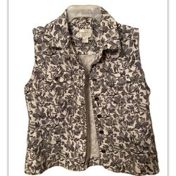 Christopher And Banks Floral Vest, Women Size Small