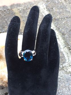 BADAVICI STER Silver Blue CZ Ring 5