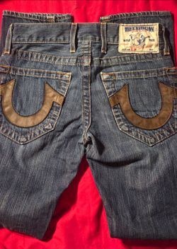 Vintage True Religion  section row seat straight-leg denim jeans, size 28