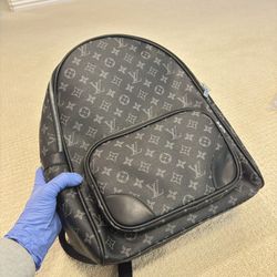 Designer Black Monogram Backpack 