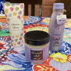 Body Lotion,Lavender Scrub, Bath Crystals