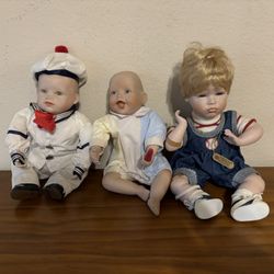 3 Porcelain Baby Dolls