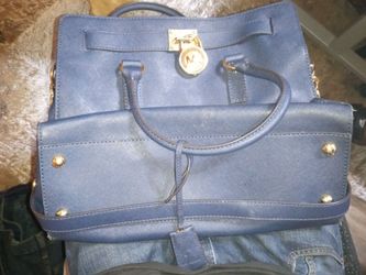 Michael Kors Hamilton Navy Blue Saffiano Tote