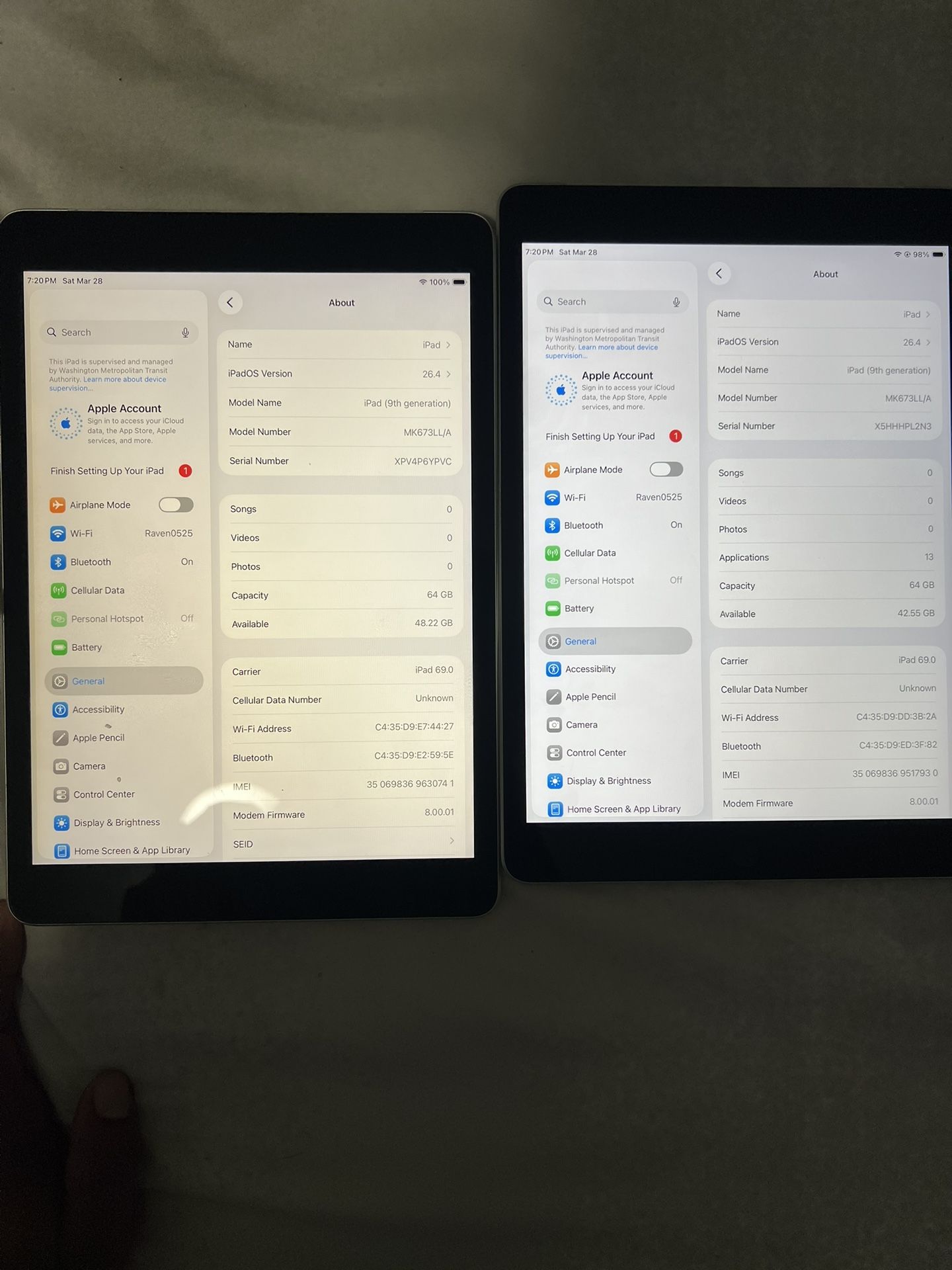 iPads 9th Generation