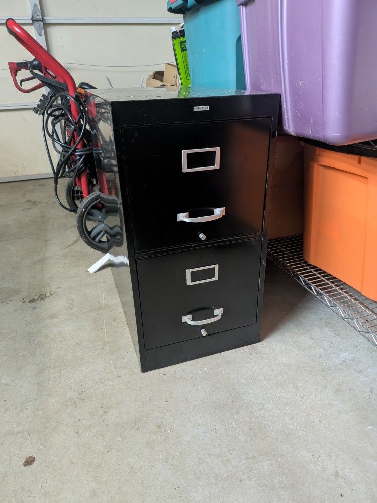 Black Filing Cabinet (2 Drawer)