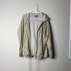 Tan supreme zip up windbreaker