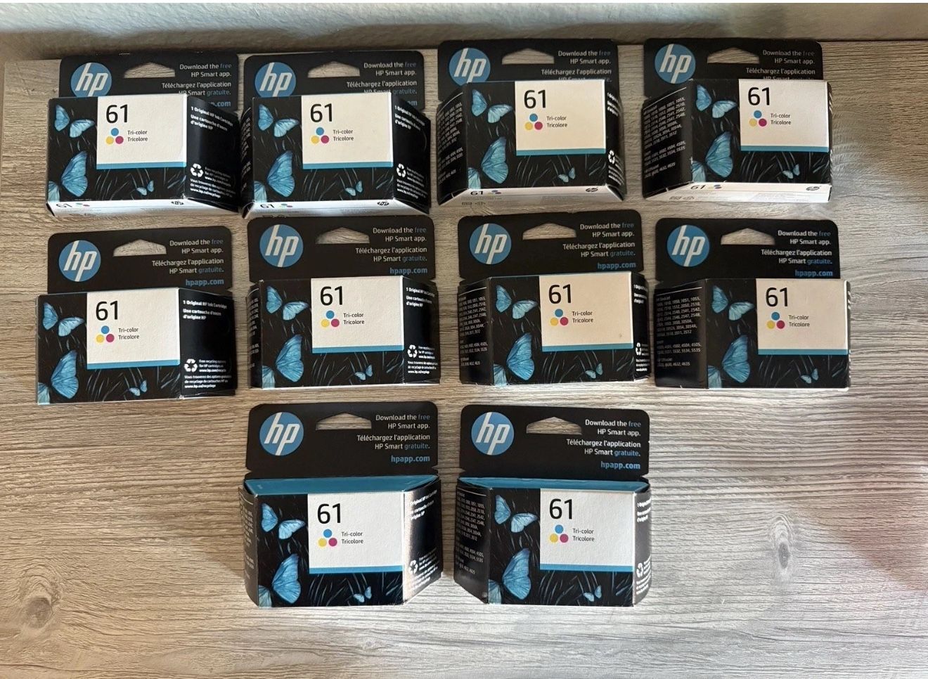 HP 61 Ink Cartridge Pack Of 10 Tri-color New Sealed Genuine