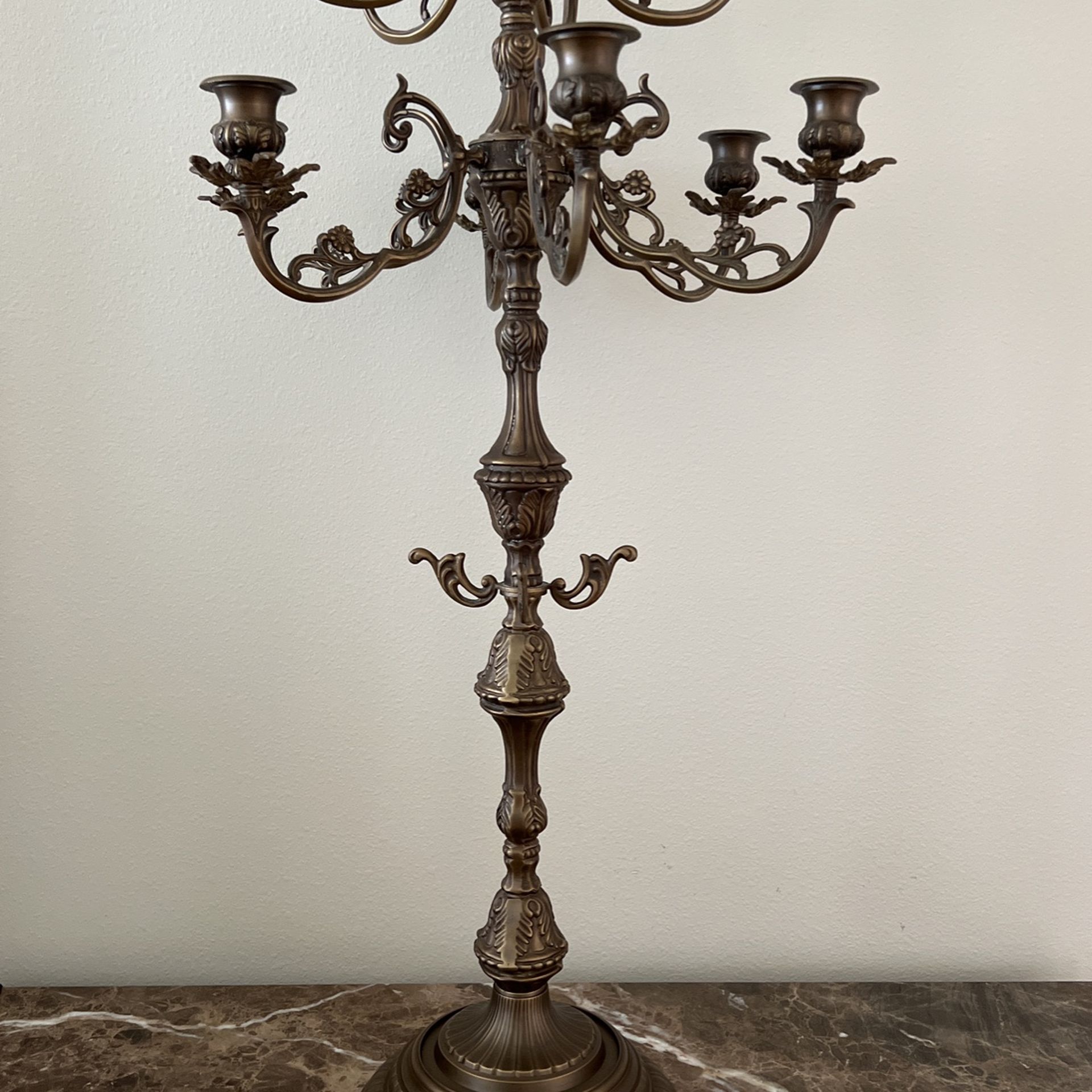 2 BRASS CANDLEABRAS