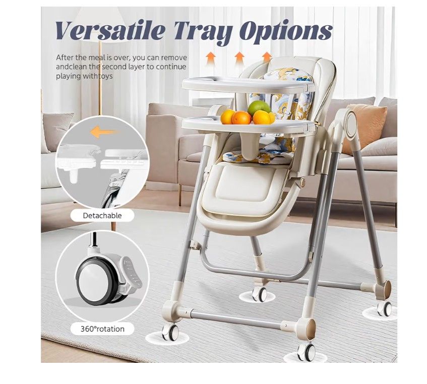 π₯ NEW IN BOX! 5-in-1 Convertible High Chair & Rocker (White) π₯