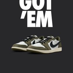 Air Jordan 1 Retro Low Medium Olive/Summit White