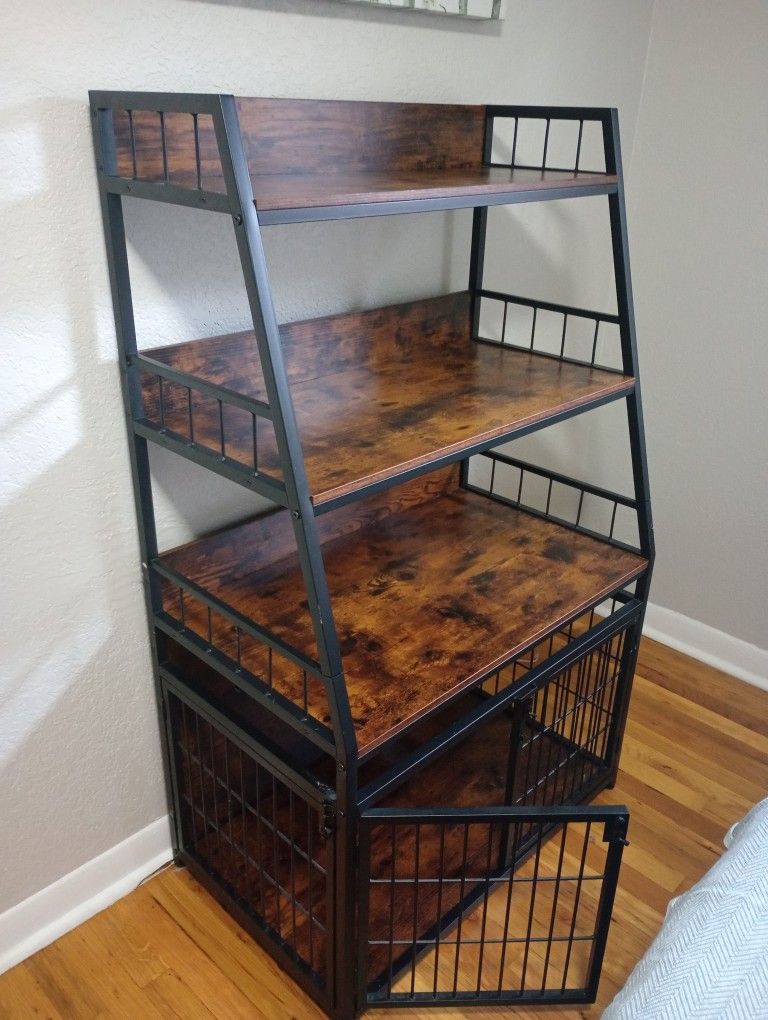 A Shelf With The Dog Or Kitty Cage Attached To It.