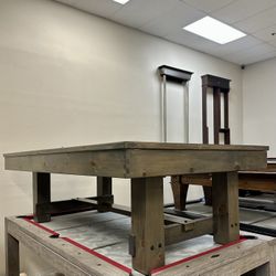 Diamondback 8 Foot Pool Table with Dining Top and Benches