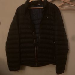 Black Tommy Hilfiger Puffer Jacket
