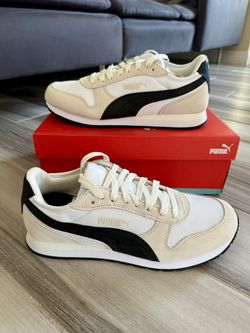 Men's Puma ST Miler Casual Shoes - White Black Vapor Gray - Size 11.5