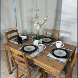 Compact Kitchen Dining Table With 4 Chairs