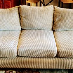 FREE 98" Long Ribbed Upholstery Three Seater Coach