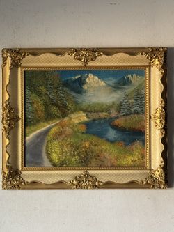 FINEST ANTIQUE PLEIN AIR LANDSCAPE IMPRESSIONIST OIL PAINTING OLD VINTAGE 1965