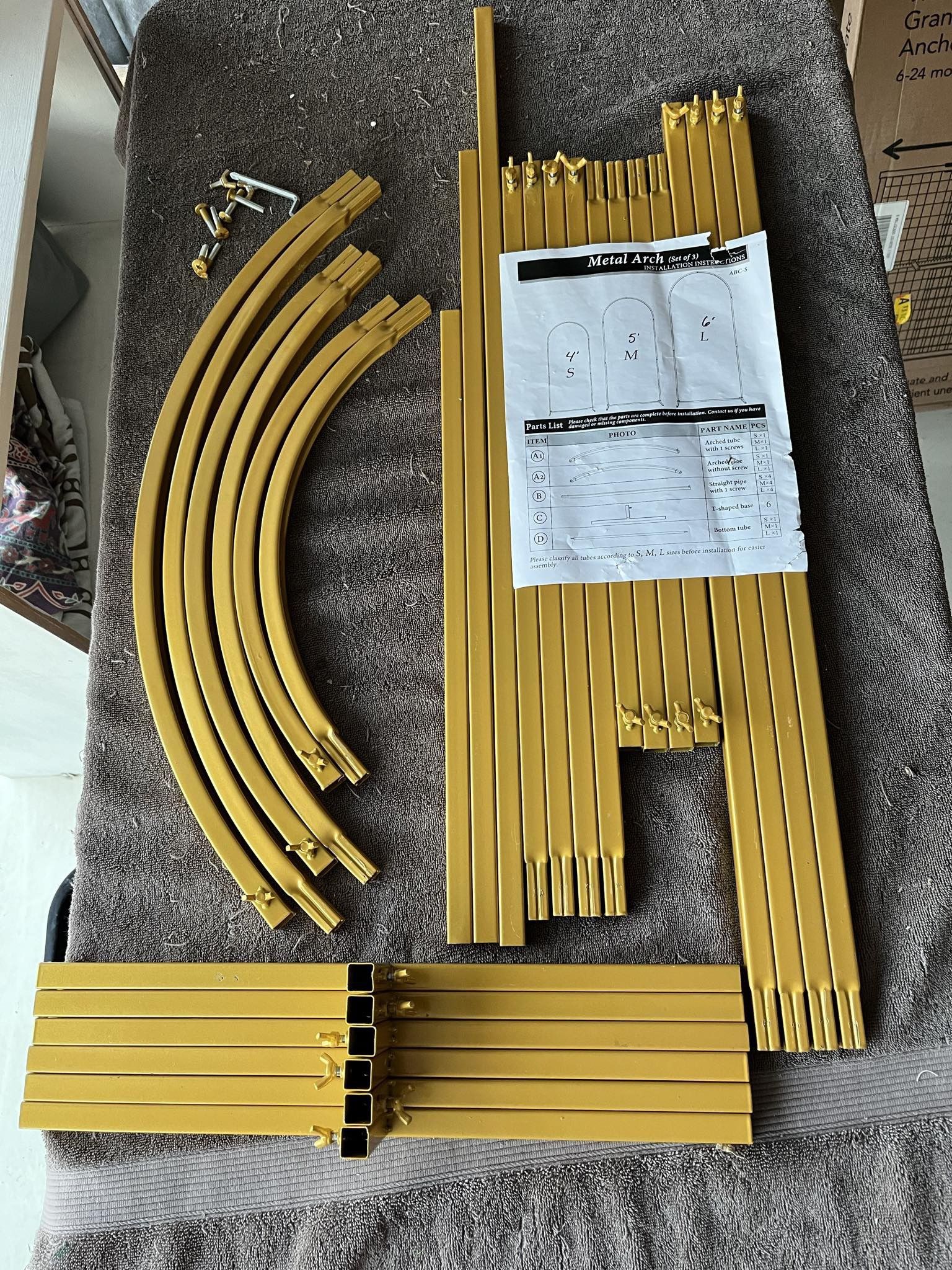 Set Of 3 Gold Arches 4’, 5’, 6’