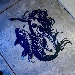 Mermaid And Fish Metal Wall Art /decor