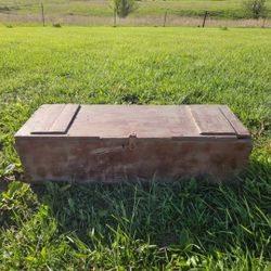Antique Primitive Wood Carpenter's Chest - Rustic Storage Trunk Foot Locker Farmhouse
