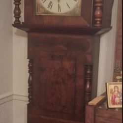 Antique Grandfather Wood Clock
