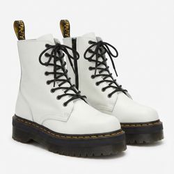 Dr. Martens Jadon White Platform Boots (Women's US 7 | Men's US 6)