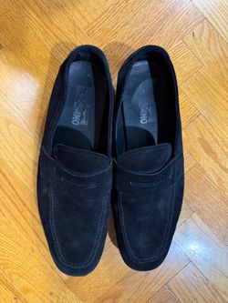 Salvatore Ferragamo Men’s Black Suede Penny Loafers – Size 11.5 – Like New