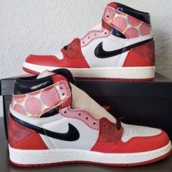 Nike Air Jordan 1 Retro High OG "Spider-Man: Across the Spider-Verse" sneaker. 