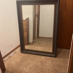 Large Wooden Mirror 