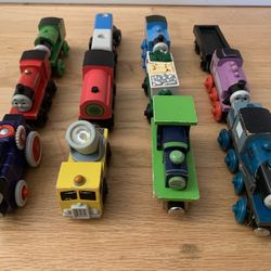 Wooden Magnetic Train Cars. 12 Totals 