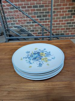 Vintage 1970s Noritake "Goodtimes" Retro Dinner Plates Set of 4 MCM