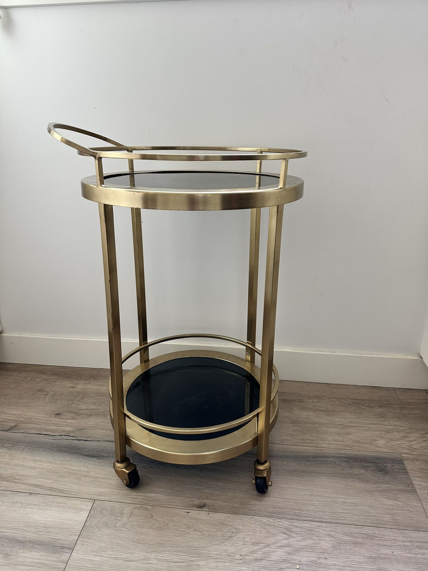 2 Tier Black Glass Gold Bar Cart from World Market 