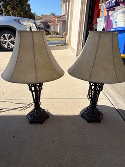 2 metal lamps