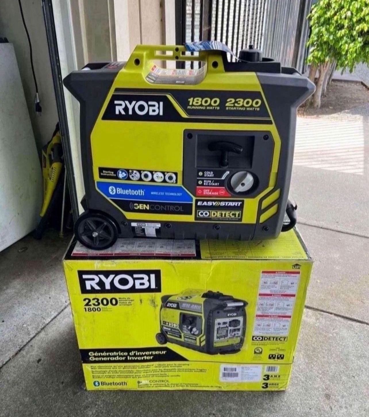 RYOBI 2,300-Watt Recoil Start Bluetooth Super Quiet Gasoline Powered Digital Inverter Generator