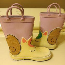 Girls Unicorn Rain Boots Size 9
