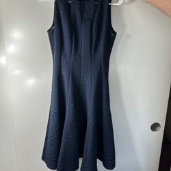 Dark Blue Fit And Flare Dress Size 2