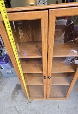 Wood glass shelf / cabinet