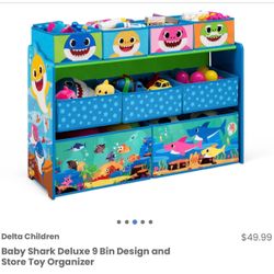 New Baby Shark 9 Bin Toy Organizer 