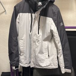 ZEROXPOSUR Men's Black Solid Hooded Zip-Up Water-Resistant Jacket SZ S