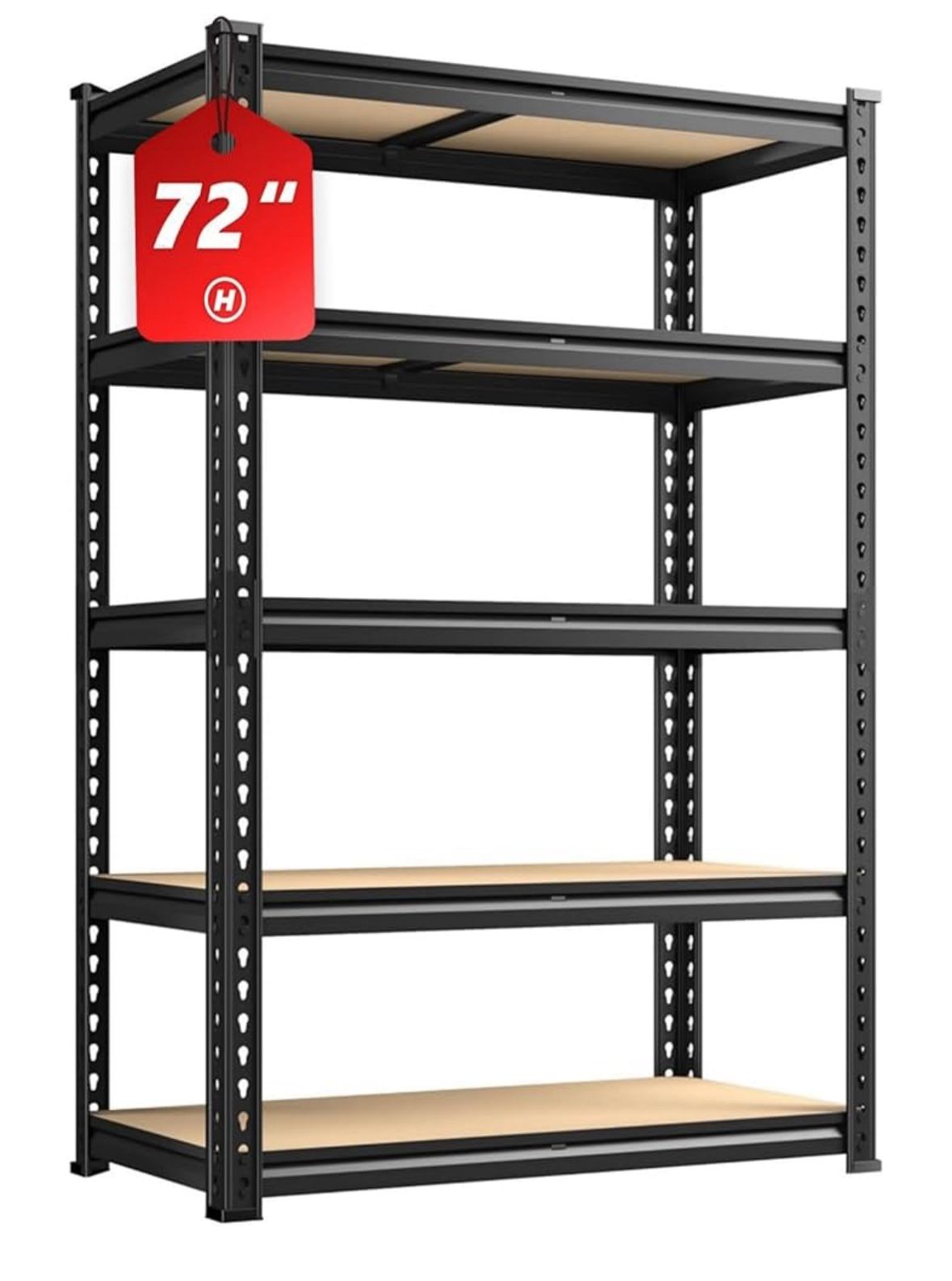 5-Tier 72” Heavy-Duty Adjustable Metal Storage Rack | 2020 lbs Capacity