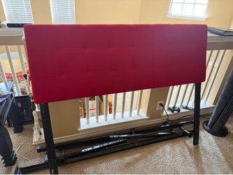 Red full size bed/ white Queen