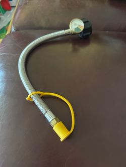 R V Propane Gas Hose with Pressure Gauge