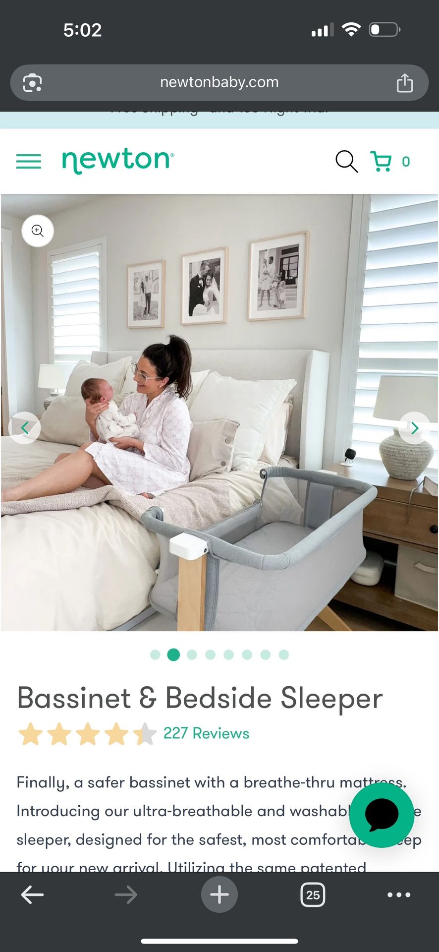 NEWTON BABY BEDSIDE BASSINET