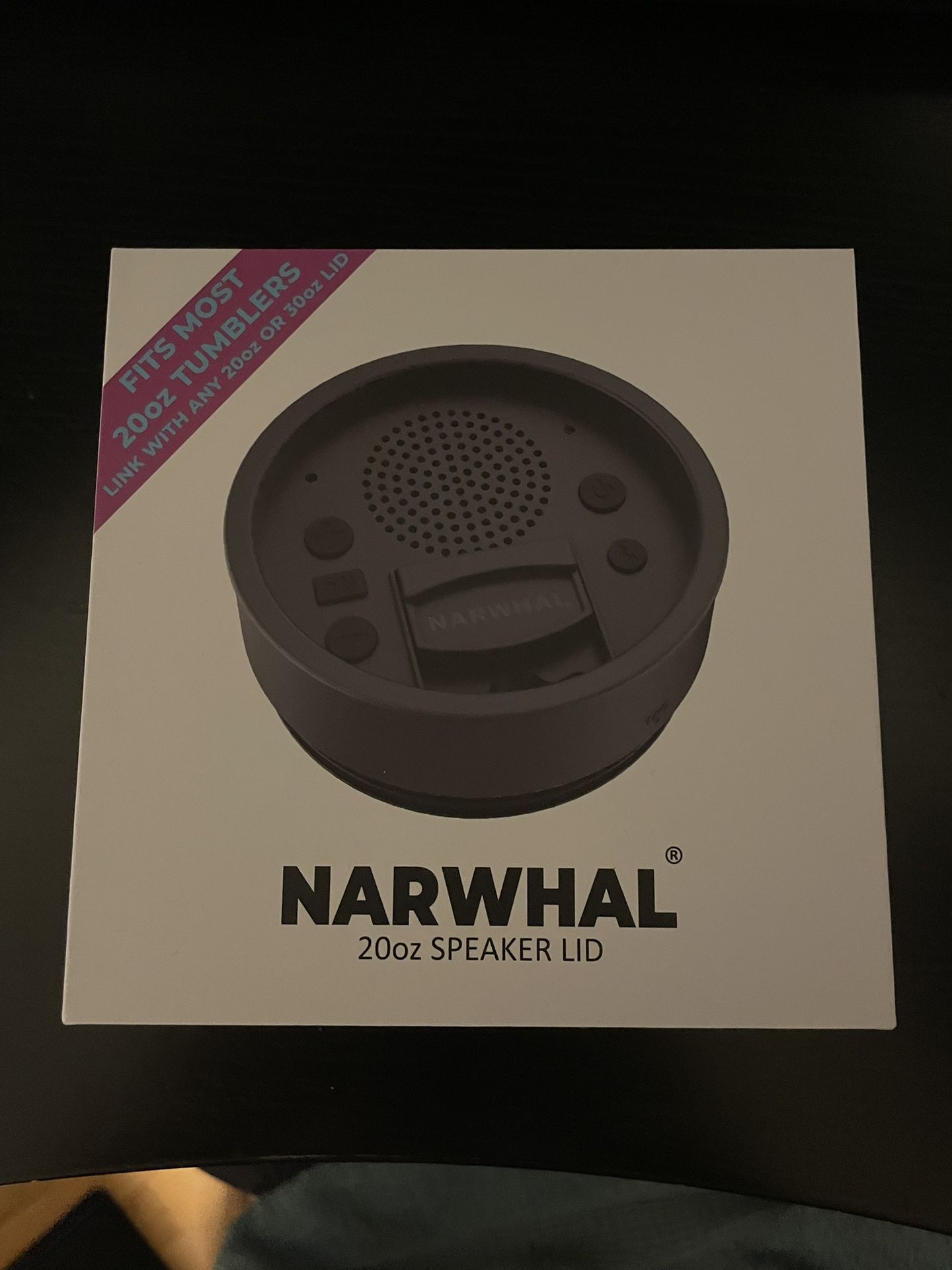 Narwhal 20oz Tumbler Lid Bluetooth Speaker
