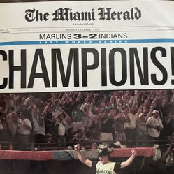 1997 Miami Herald Marlins Championship Poster